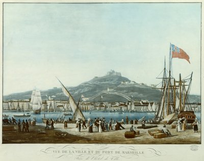 Veduta della Città e del Porto di Marsiglia dal Municipio, c.1815-30 da Jean Francois Garneray