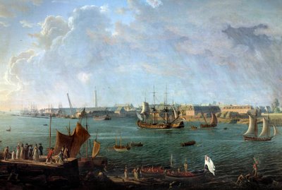Veduta del porto di Lorient nel XVIII secolo (dettaglio) da Jean Francois Hue