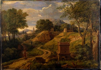 Paesaggio classico con una donna che porta un bambino, c.1650-75 da Jean Francois I Millet
