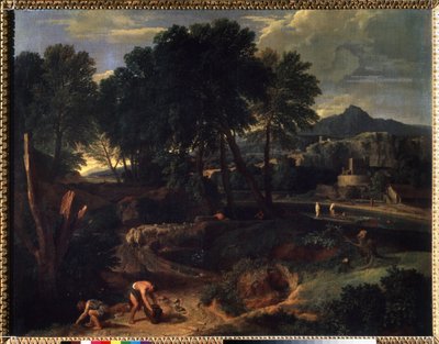 Paesaggio con gregge di pecore sulla strada da Jean Francois I Millet
