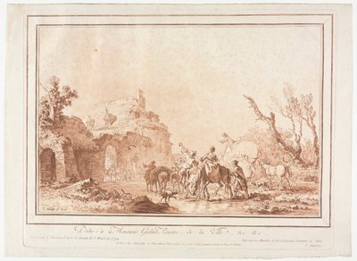 Davanti al bastione di un villaggio da Jean Francois Janinet