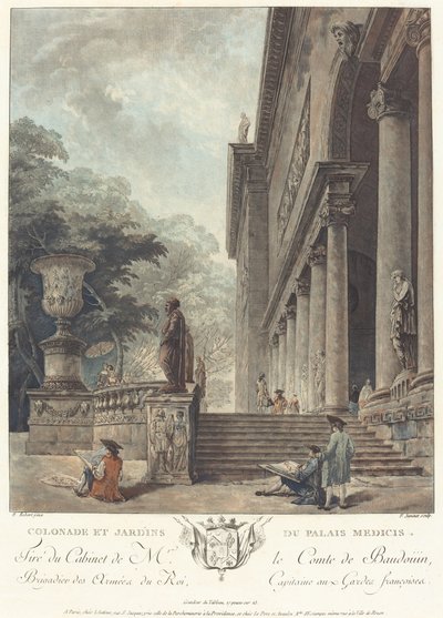 Colonade e giardini del Palazzo Medici da Jean Francois Janinet