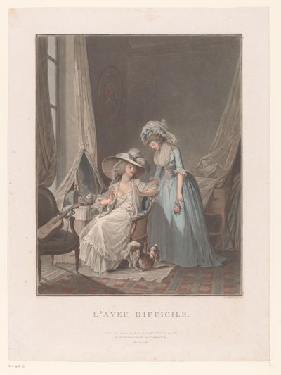 Camera da letto con due donne al tavolo da toeletta da Jean Francois Janinet