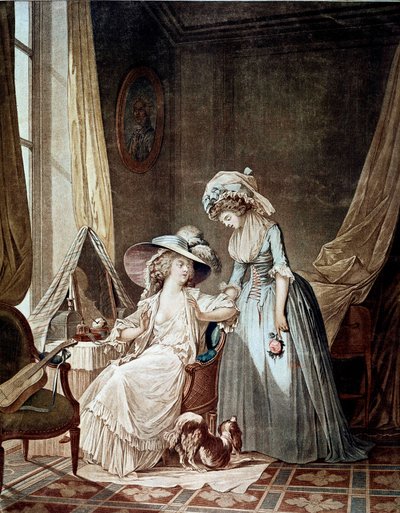 La confessione difficile. Una serva che ascolta la sua padrona da Jean Francois Janinet