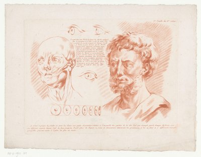 Due teste di uomini e occhi da diverse angolazioni da Jean Francois Janinet