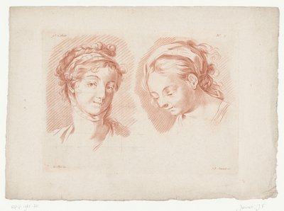 Due teste di donna (serie Composizioni con parti del corpo umano) (IXe Cahier de Principes du Dessin d