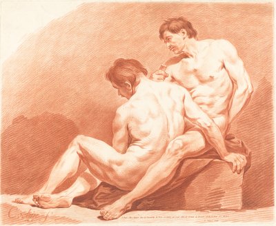 Due nudi maschili, c. 1774 da Jean Francois Janinet