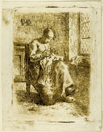 Una donna che cuce da Jean Francois Millet