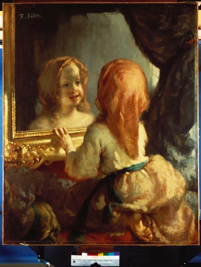 Antoinette Herbert che si guarda allo specchio da Jean Francois Millet