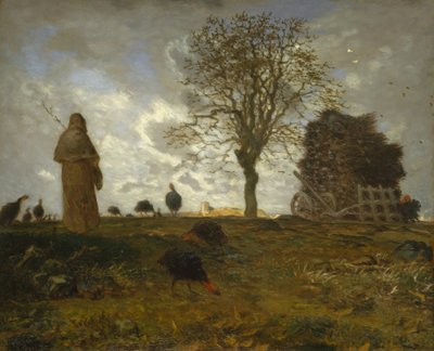 Paesaggio autunnale con un branco di tacchini da Jean Francois Millet