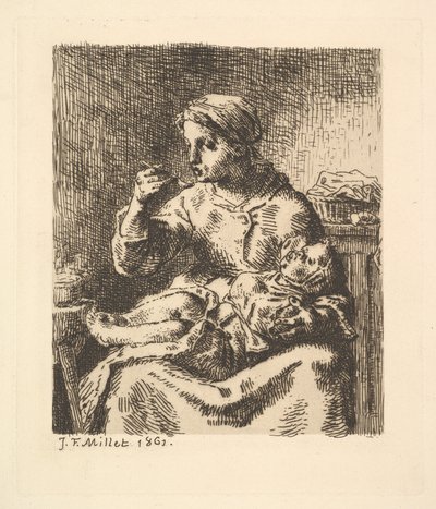 Raffreddare il porridge da Jean Francois Millet