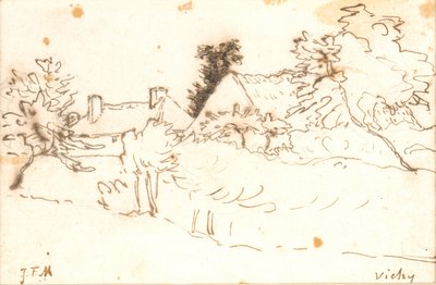 Un cortile tra gli alberi, Vichy (Allier) da Jean Francois Millet