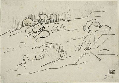 Paesaggio con bestiame da Jean Francois Millet
