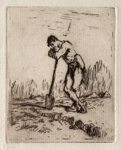 Uomo Appoggiato a una Vanga da Jean Francois Millet