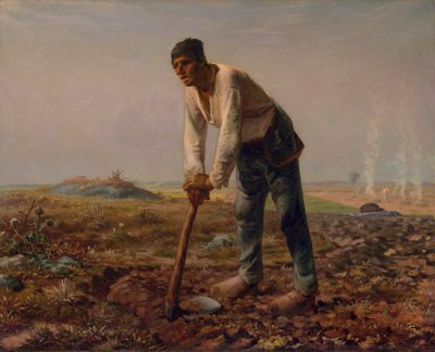 Uomo con una zappa, c.1860-62 da Jean Francois Millet