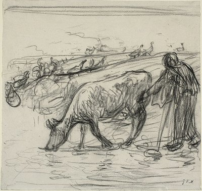 Contadina che Annaffia la Sua Mucca da Jean Francois Millet