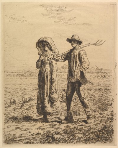 Contadini al lavoro, 1863 da Jean Francois Millet