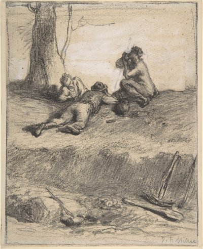 Operai stradali a pranzo, ca. 1850-52 da Jean Francois Millet