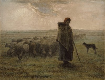Pastorella e il suo gregge, 1862-63 da Jean Francois Millet