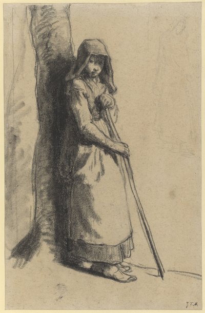 Studio per Bergère au repos (matita su carta) da Jean Francois Millet