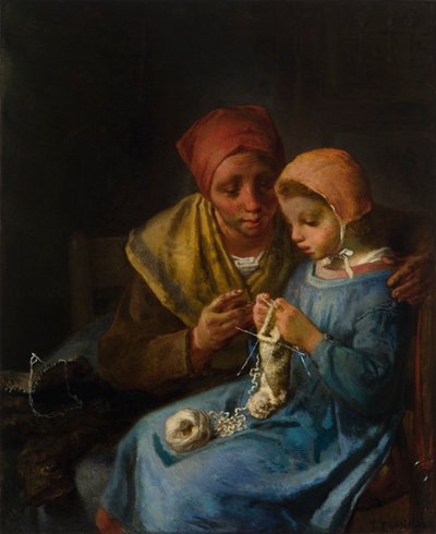 La Lezione di Maglia da Jean Francois Millet