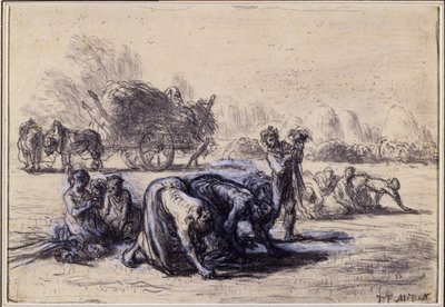 Il mese di agosto: le spigolatrici, c.1851-52 da Jean Francois Millet