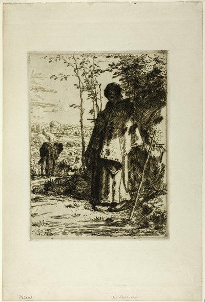 La pastorella che fa la maglia da Jean Francois Millet