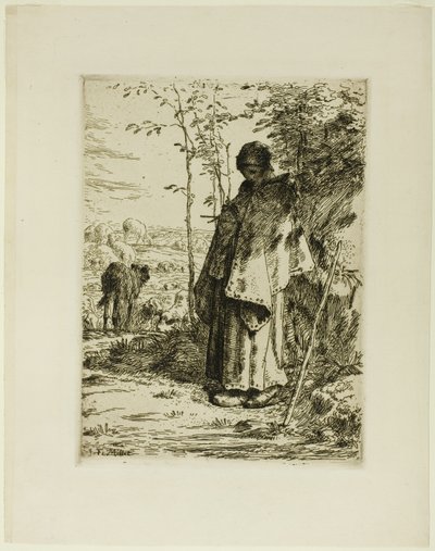La pastorella che fa la maglia da Jean Francois Millet
