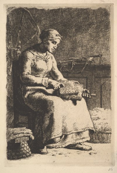 Il Cardatore di Lana, ca. 1855-56 da Jean Francois Millet