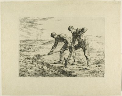 Due uomini che scavano da Jean Francois Millet