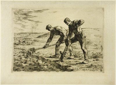 Due uomini che scavano da Jean Francois Millet