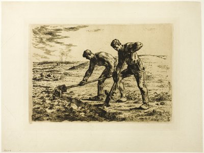 Due uomini che scavano da Jean Francois Millet