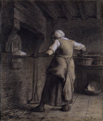 Donna che cuoce il pane da Jean Francois Millet