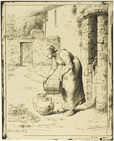 Donna che svuota un secchio da Jean Francois Millet