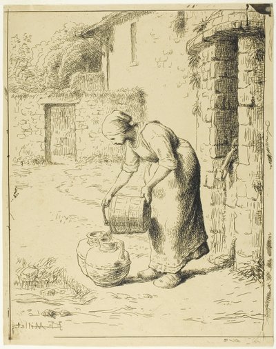 Donna che svuota un secchio da Jean Francois Millet