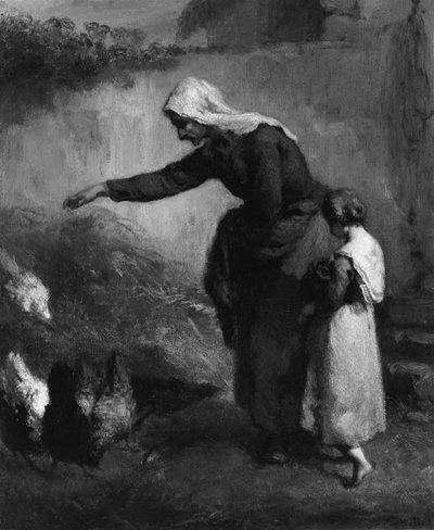 Donna che nutre i polli da Jean Francois Millet