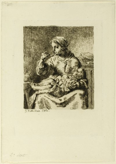 Donna che allatta il suo bambino da Jean Francois Millet