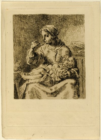 Donna che Nutre il Suo Bambino da Jean Francois Millet