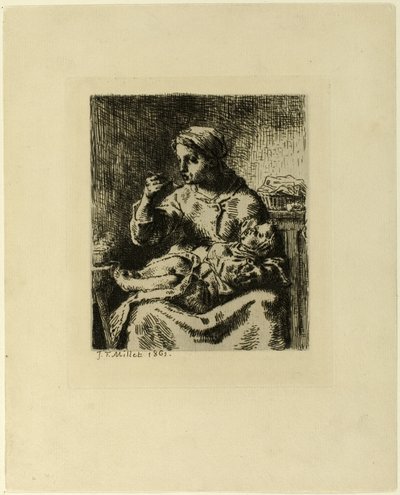 Donna che nutre il suo bambino da Jean Francois Millet