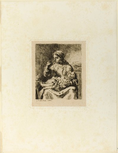 Donna che allatta il suo bambino da Jean Francois Millet