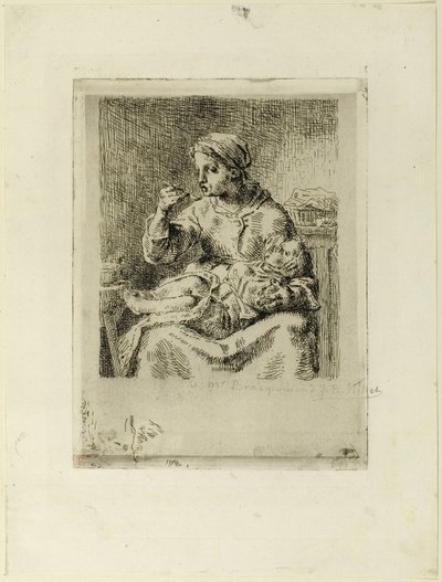 Donna che nutre il suo bambino da Jean Francois Millet