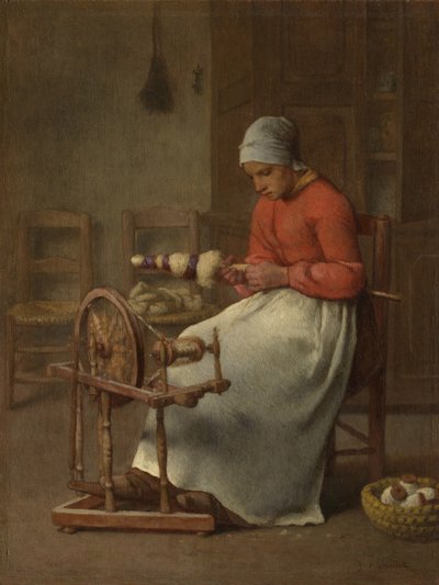 Donna che fila, c.1855-60 da Jean Francois Millet