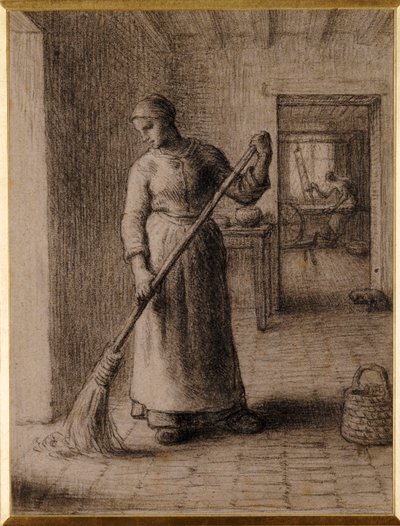 Donna che spazza la sua casa da Jean Francois Millet