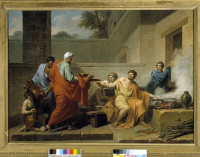Antica Roma: Manius Curius Dentatus rifiuta i doni dei Sanniti da Jean François Pierre Peyron