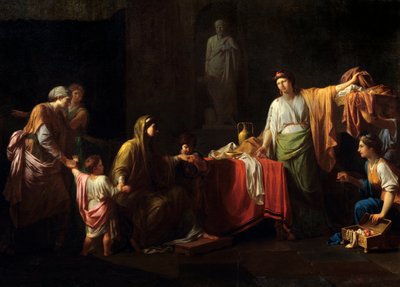 (dettaglio) Cornelia (189 - 110 a.C.) madre dei Gracchi - Tiberio Sempronio Gracco e suo fratello Caio Sempronio Gracco detti i Gracchi, statisti romani da Jean François Pierre Peyron