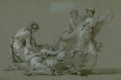 I giovani e le fanciulle di Atene offerti come vittime sacrificali al Minotauro, ca 1778 da Jean François Pierre Peyron