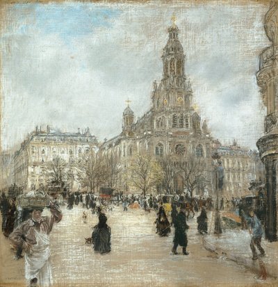 Place de la Trinité, Parigi, c.1886 da Jean Francois Rafaelli