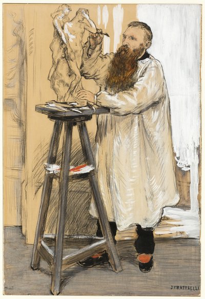 Ritratto dello scultore Auguste Rodin nel suo studio da Jean Francois Rafaelli