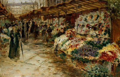 Mercato dei fiori, 1882 da Jean Francois Raffaelli