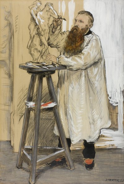 Ritratto dello scultore Auguste Rodin nel suo studio, c.1889 da Jean Francois Raffaelli